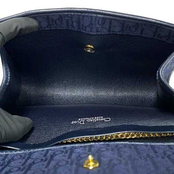CHRISTIAN DIOR Blue Leather Trotter Shoulder Bag - Picture 9 of 9